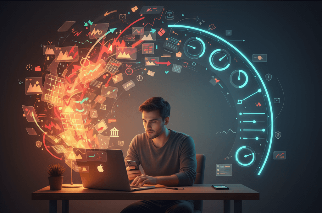 Retail investor overwhelmed by market data and charts